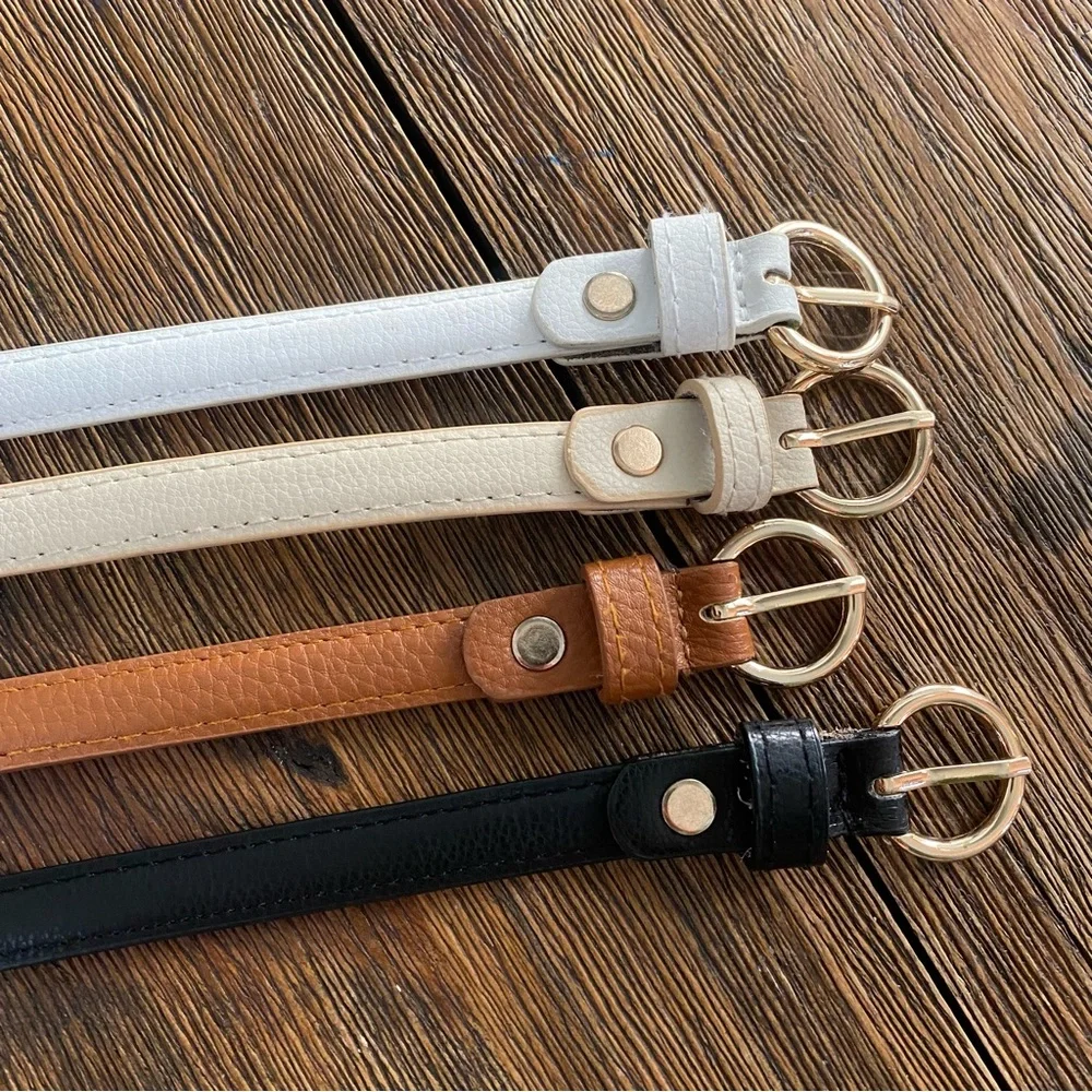 Set of girls faux leather belts